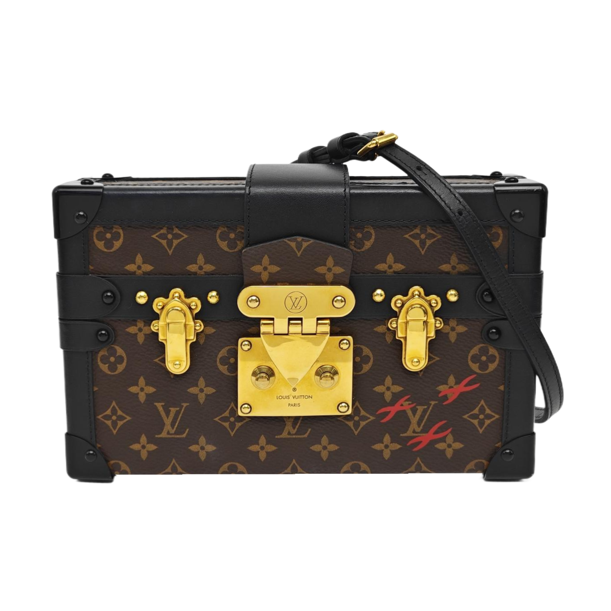 PETITE MALLE Monogram Coated Canvas Brown