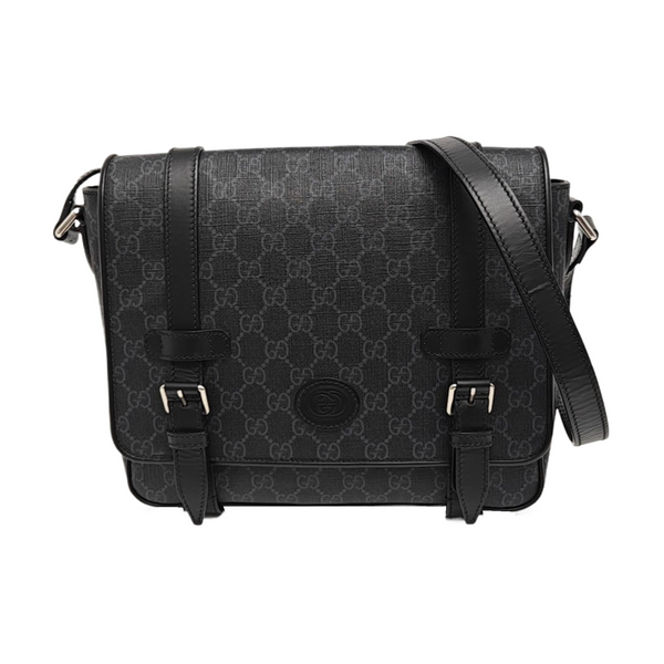 Monogram Coated Canvas Shoulder Bag Black