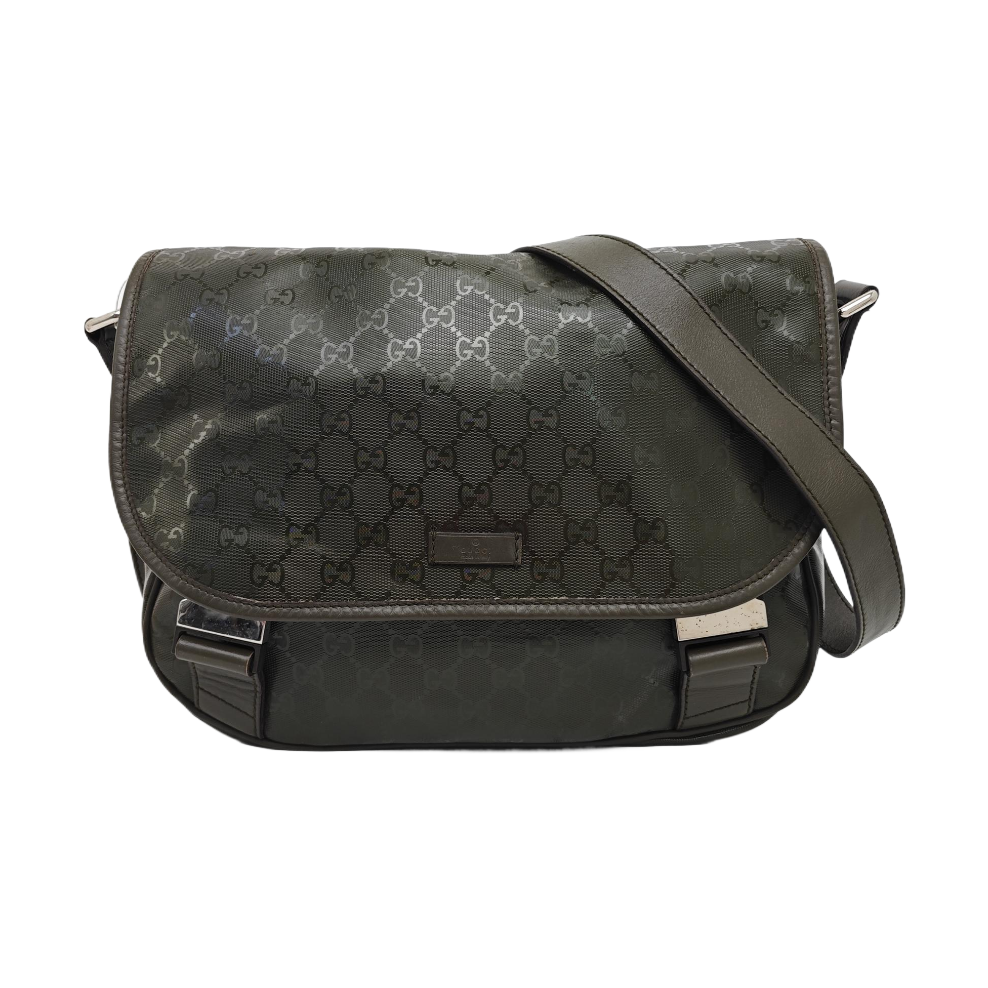 GG Imprime Monogram Coated Canvas Green