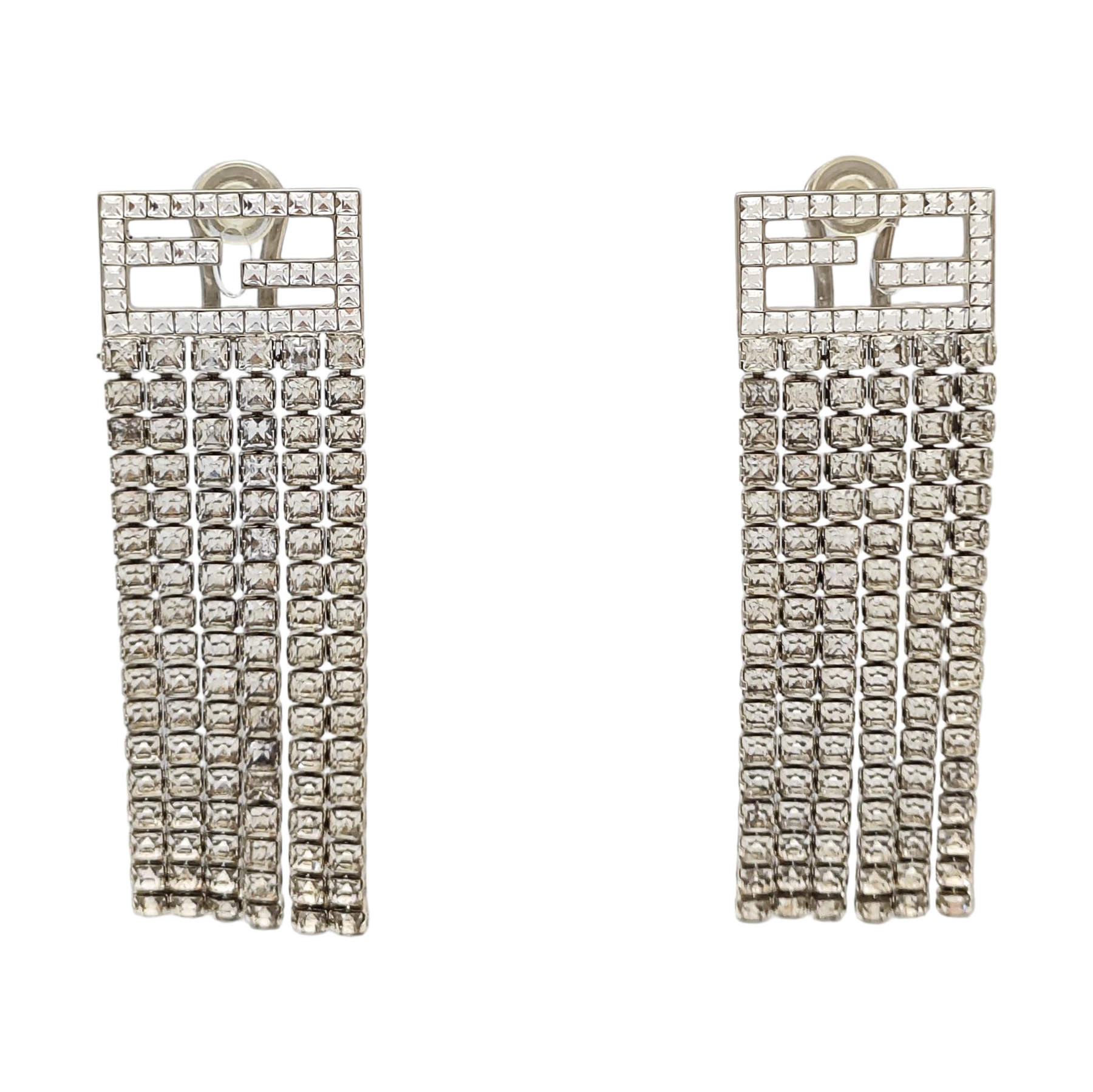Metal Clear Clip On Earrings