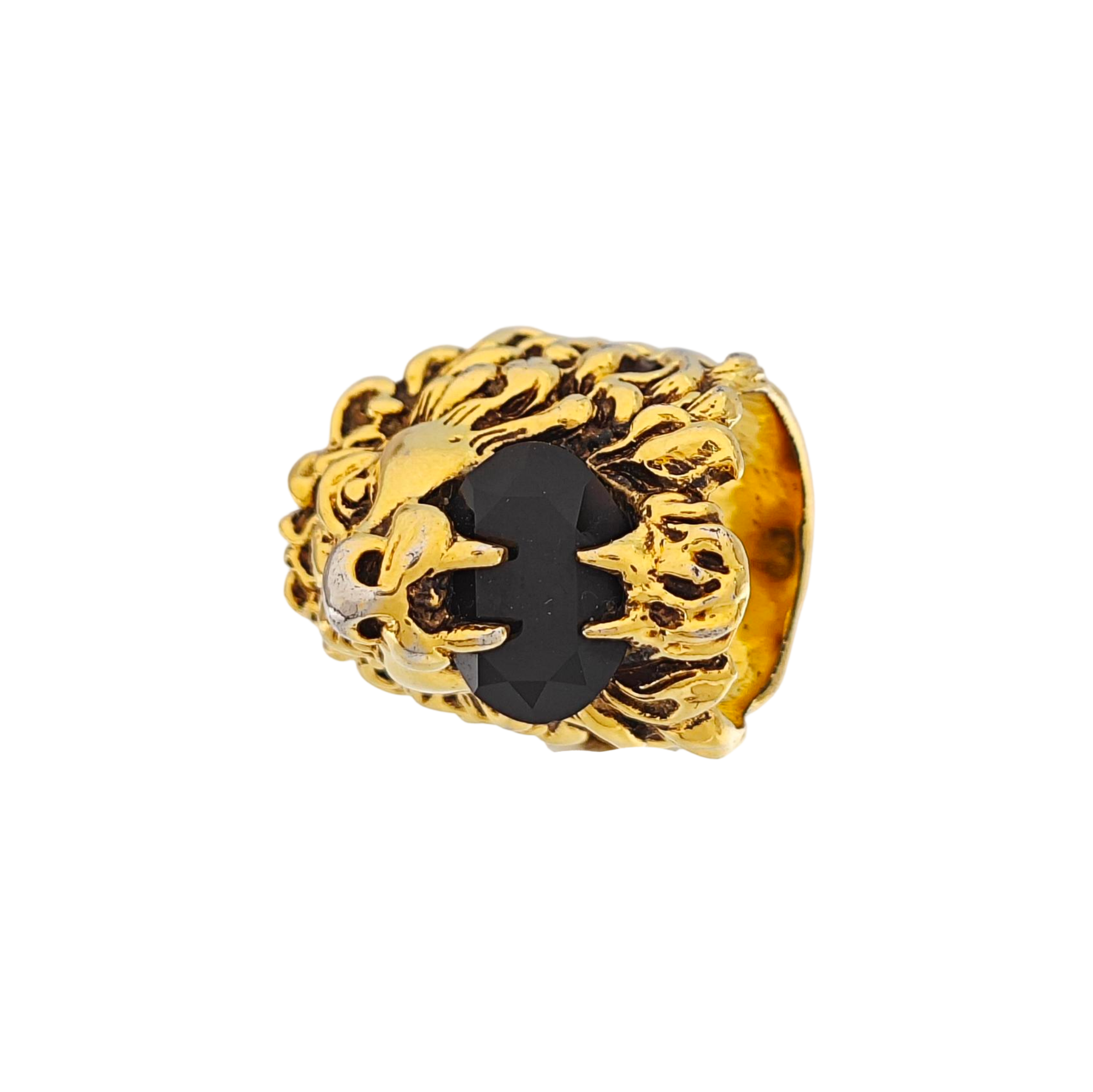 Lion Head Metal Gold Ring HK 13