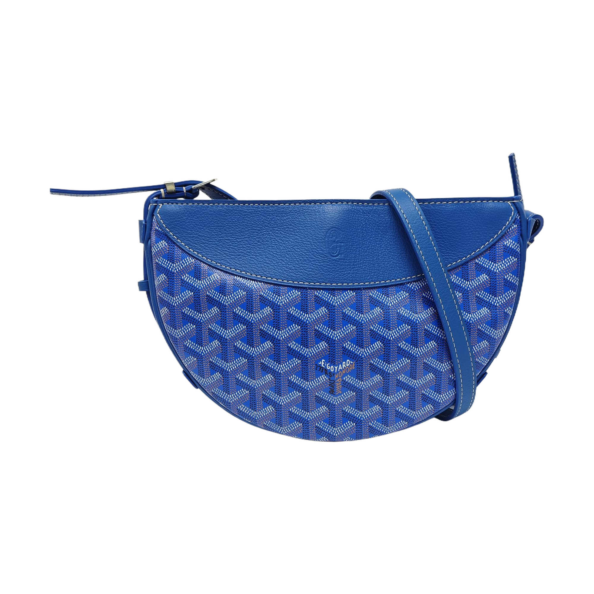 Coated Canvas Shoulder Bag Blue