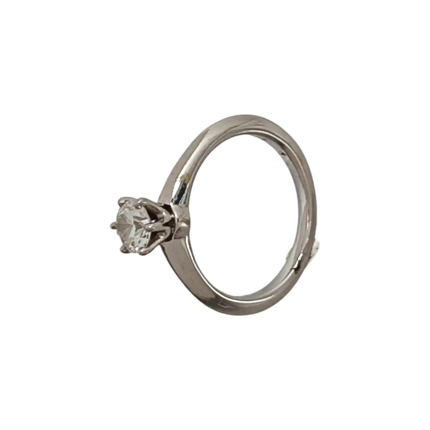 Tiffany Setting Platinum 950 Silver Ring EU 48