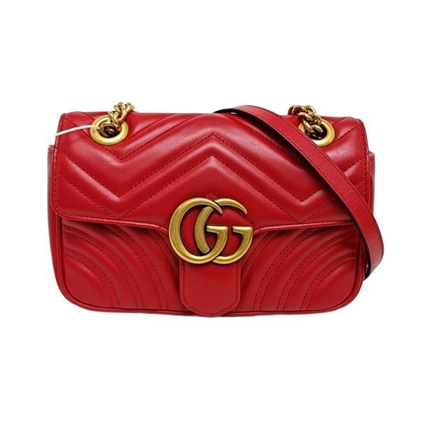 GG Marmont Small Quilted Calfskin Red
