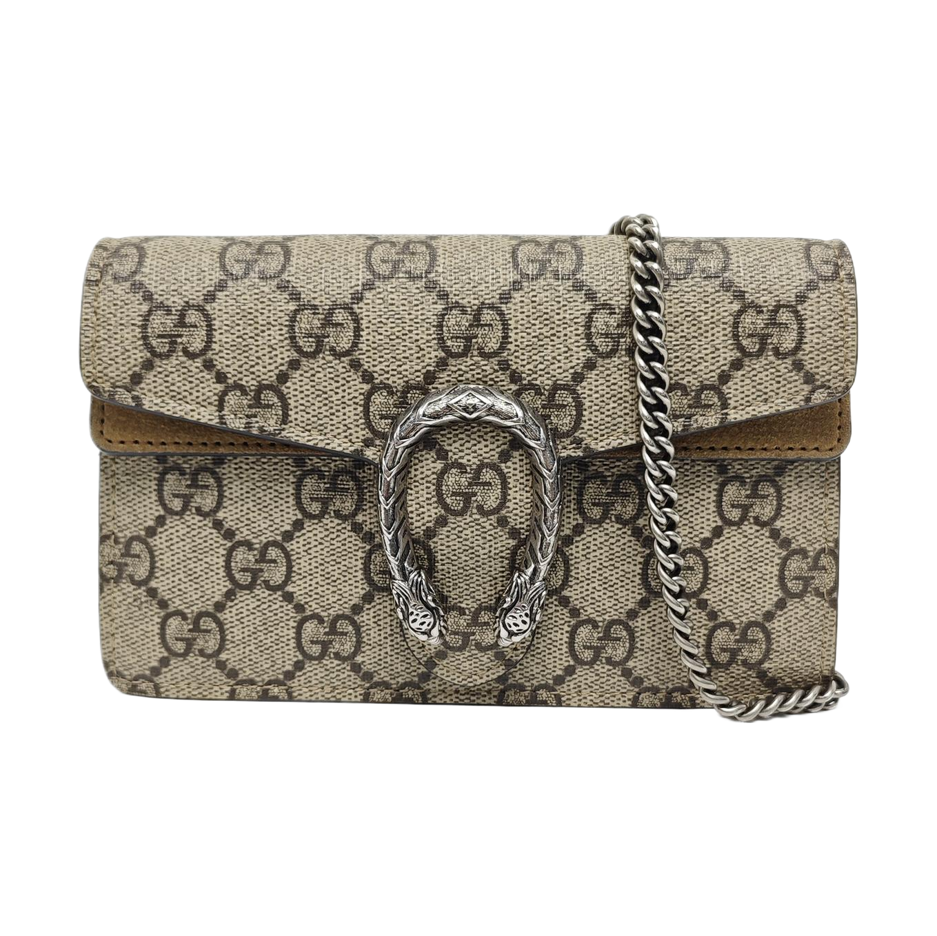 Dionysus Super Mini Monogram Coated Canvas Beige