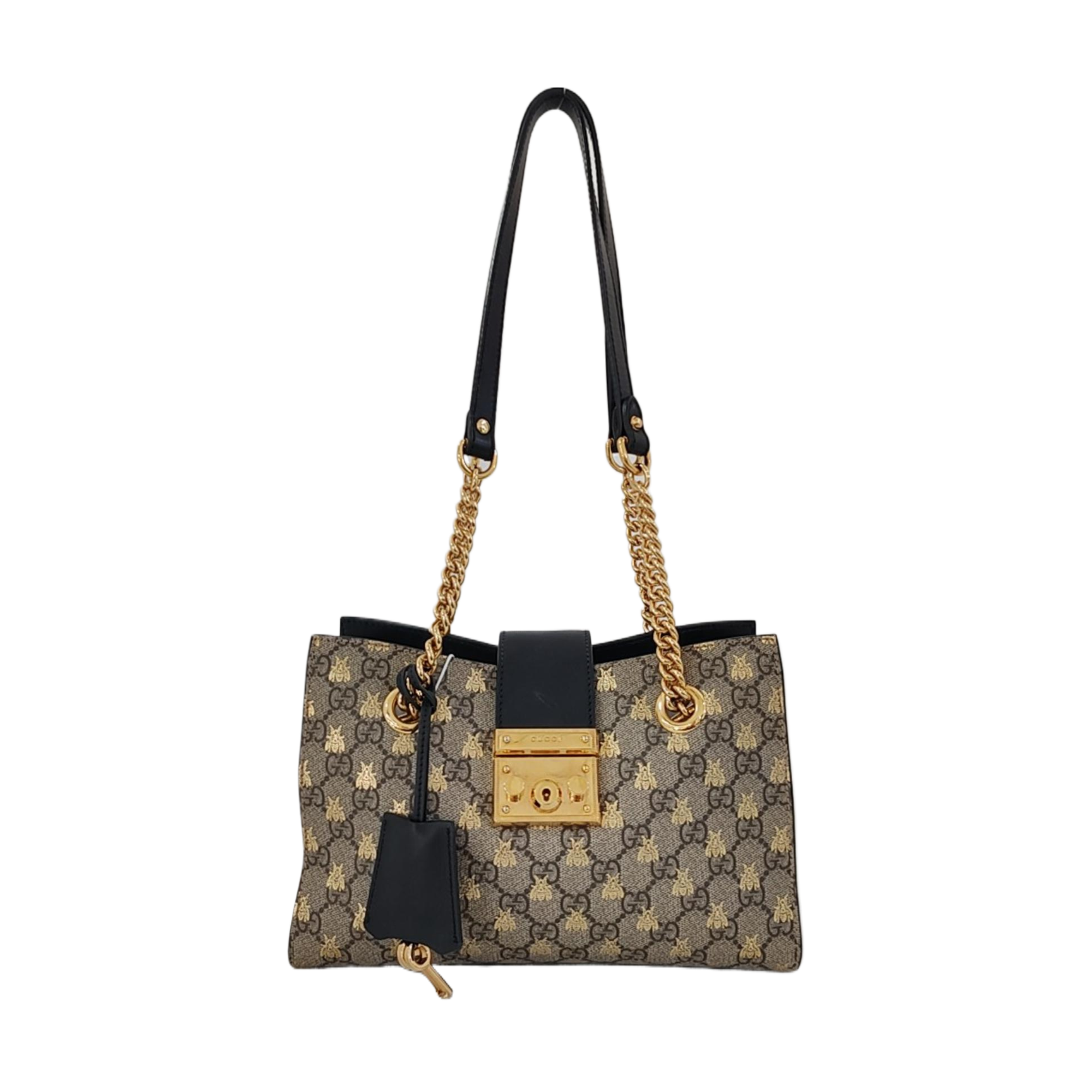 Padlock Small Monogram Coated Canvas Beige