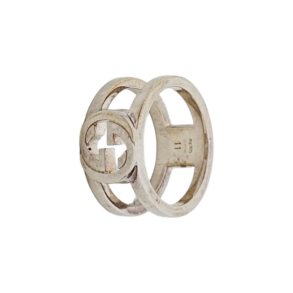 Interlocking G 925 Sterling Silver Ring EU 50