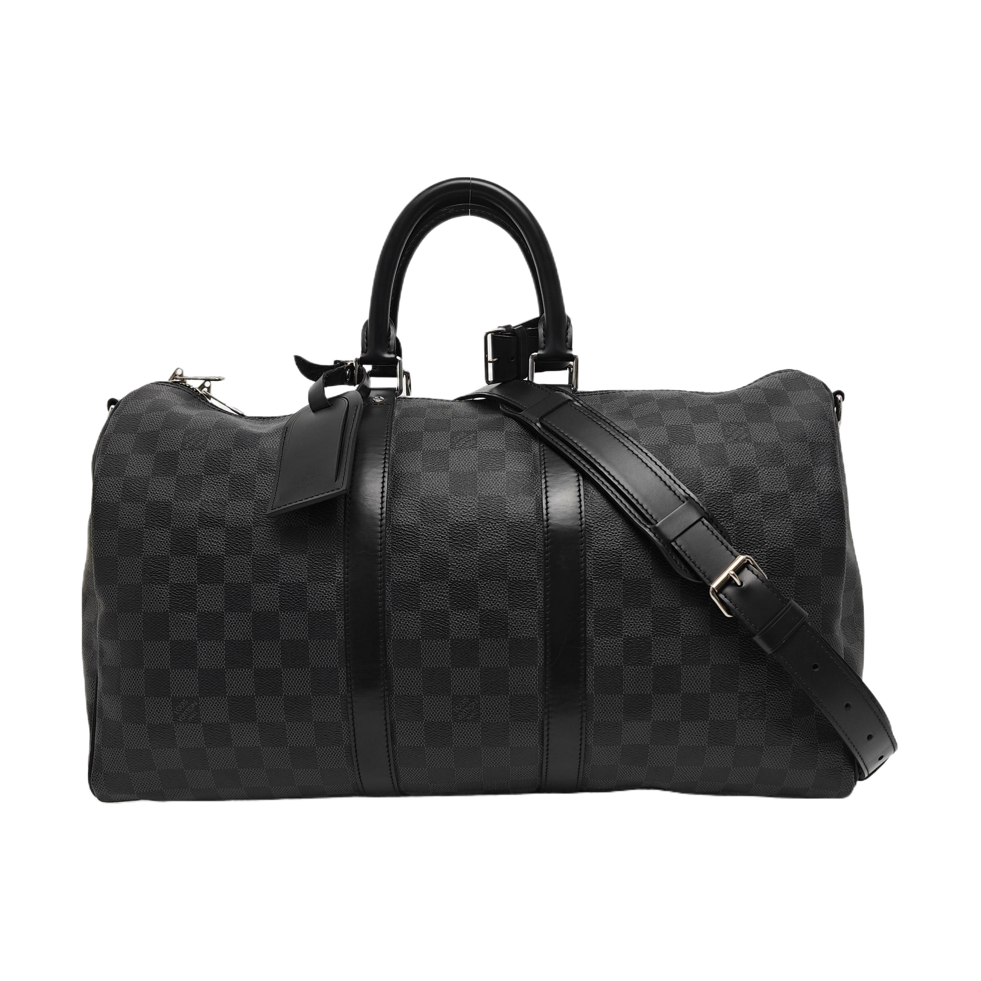 KEEPALL 45 Damier Graphite Coated Canvas Gray