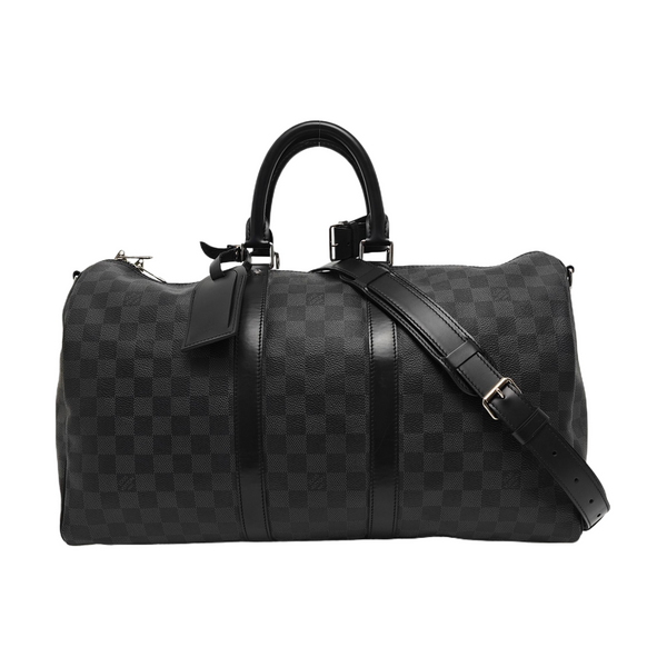 KEEPALL 45 Damier Graphite Coated Canvas Gray