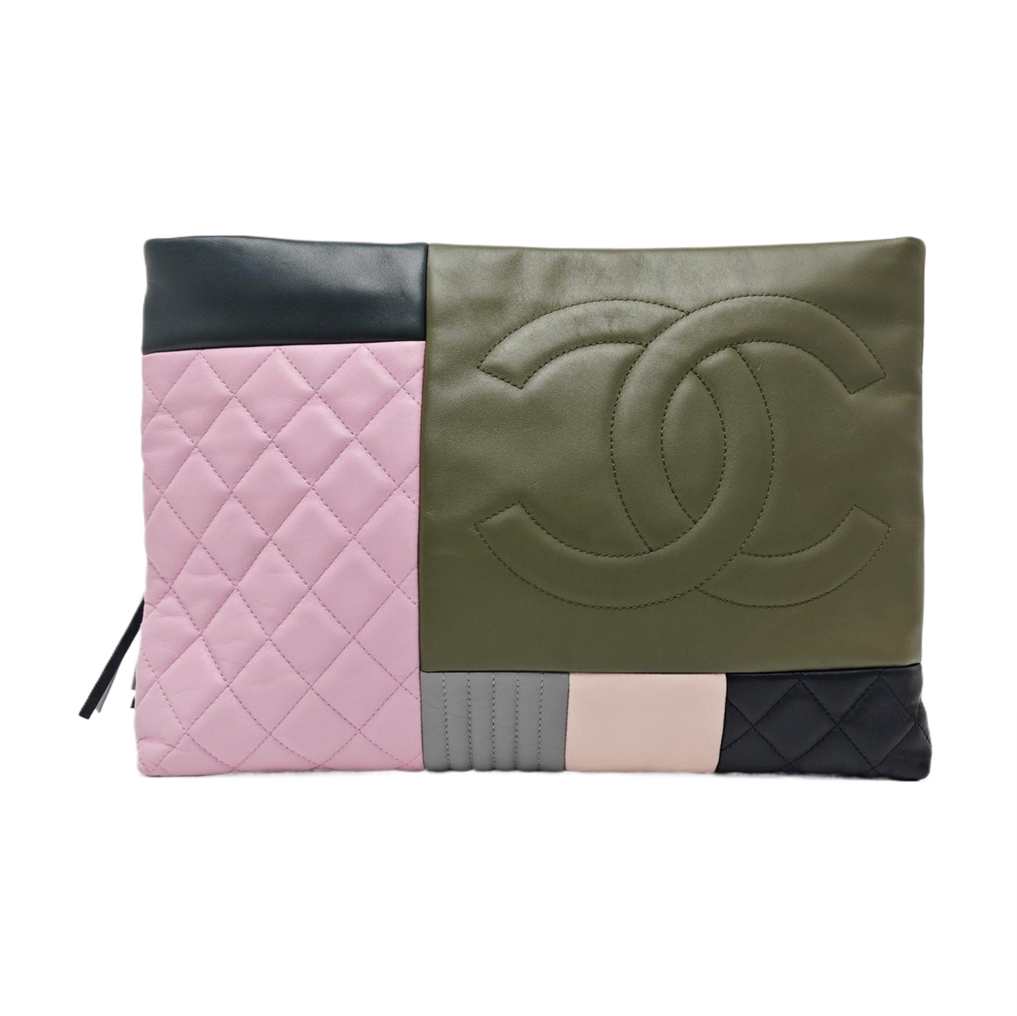 Quilted Lambskin Clutch Multicolor