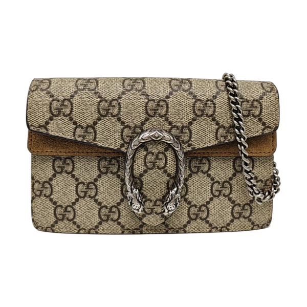 Dionysus Super Mini Monogram Coated Canvas Beige