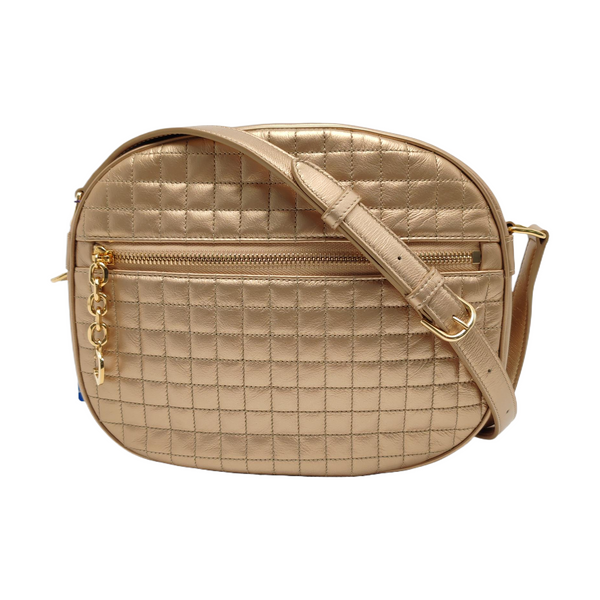 C CHARM Quilted Leather Gold