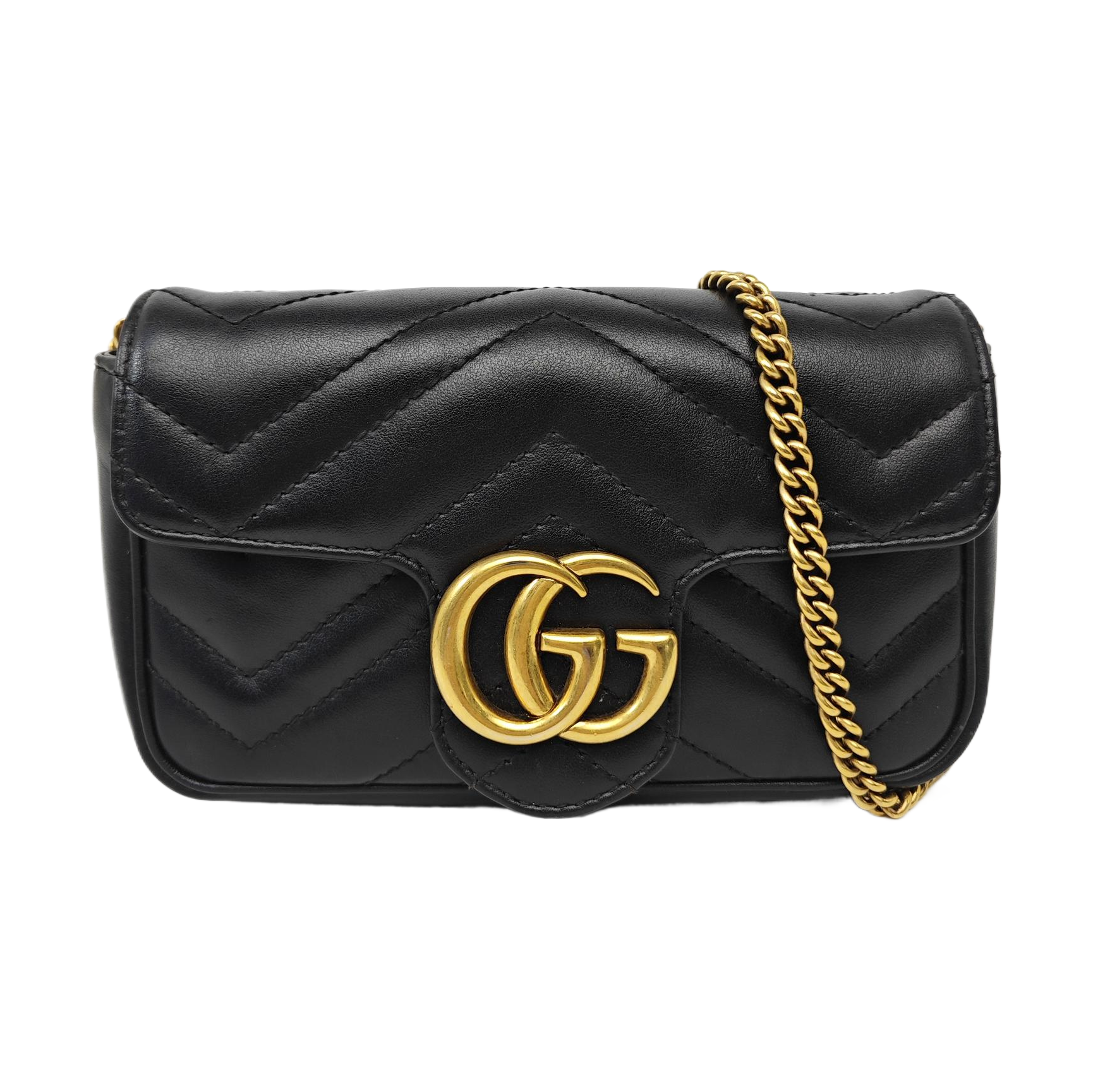 GG Marmont Mini Quilted Calfskin Black