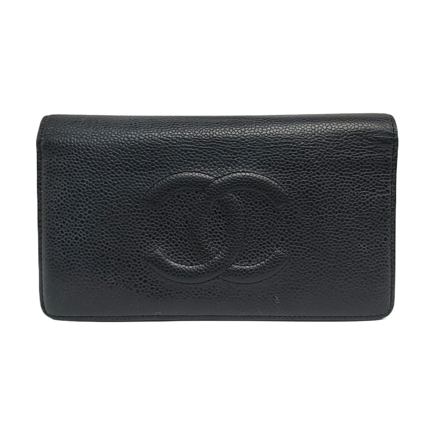 Grained Calfskin Wallet Black