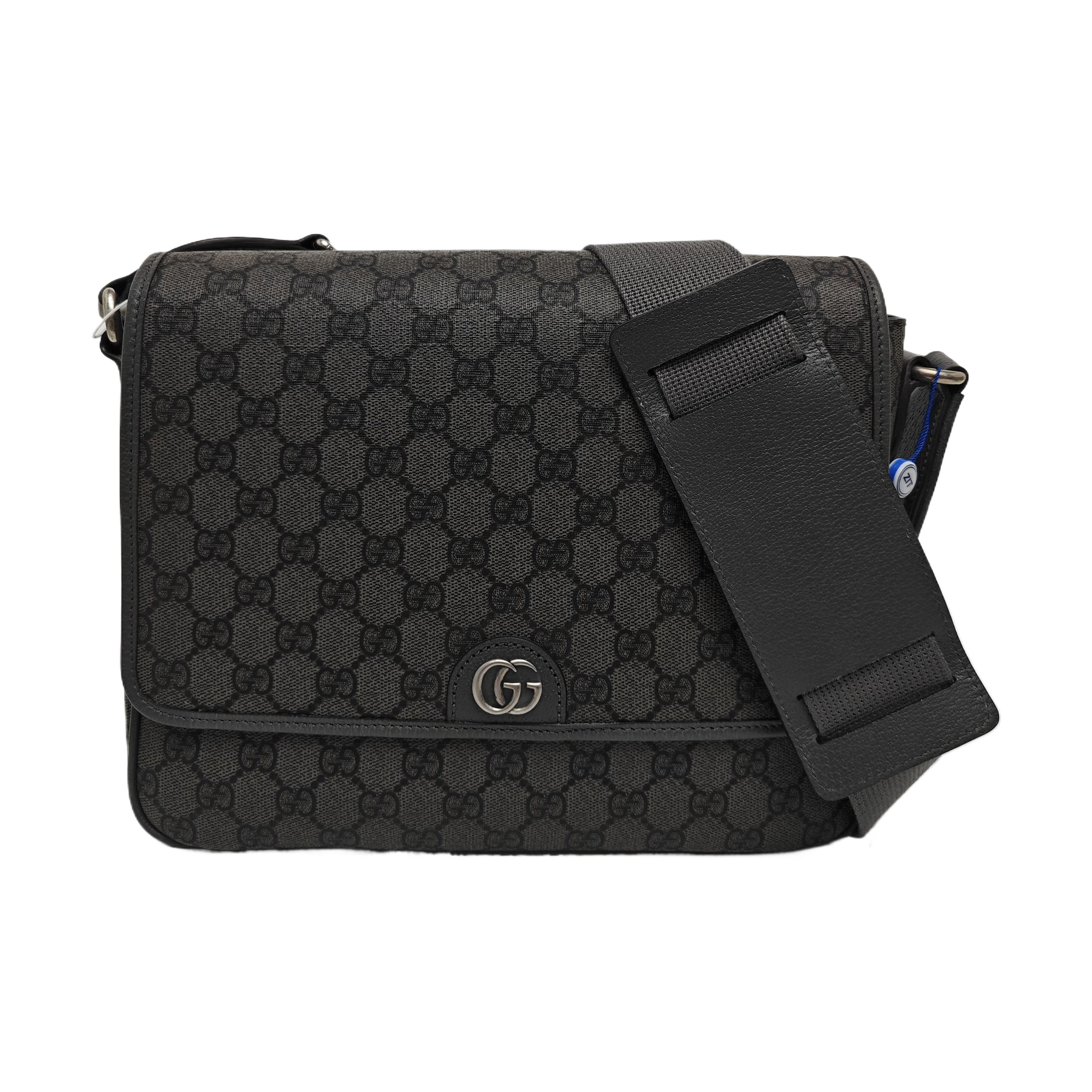 Ophidia Medium Monogram Coated Canvas Gray