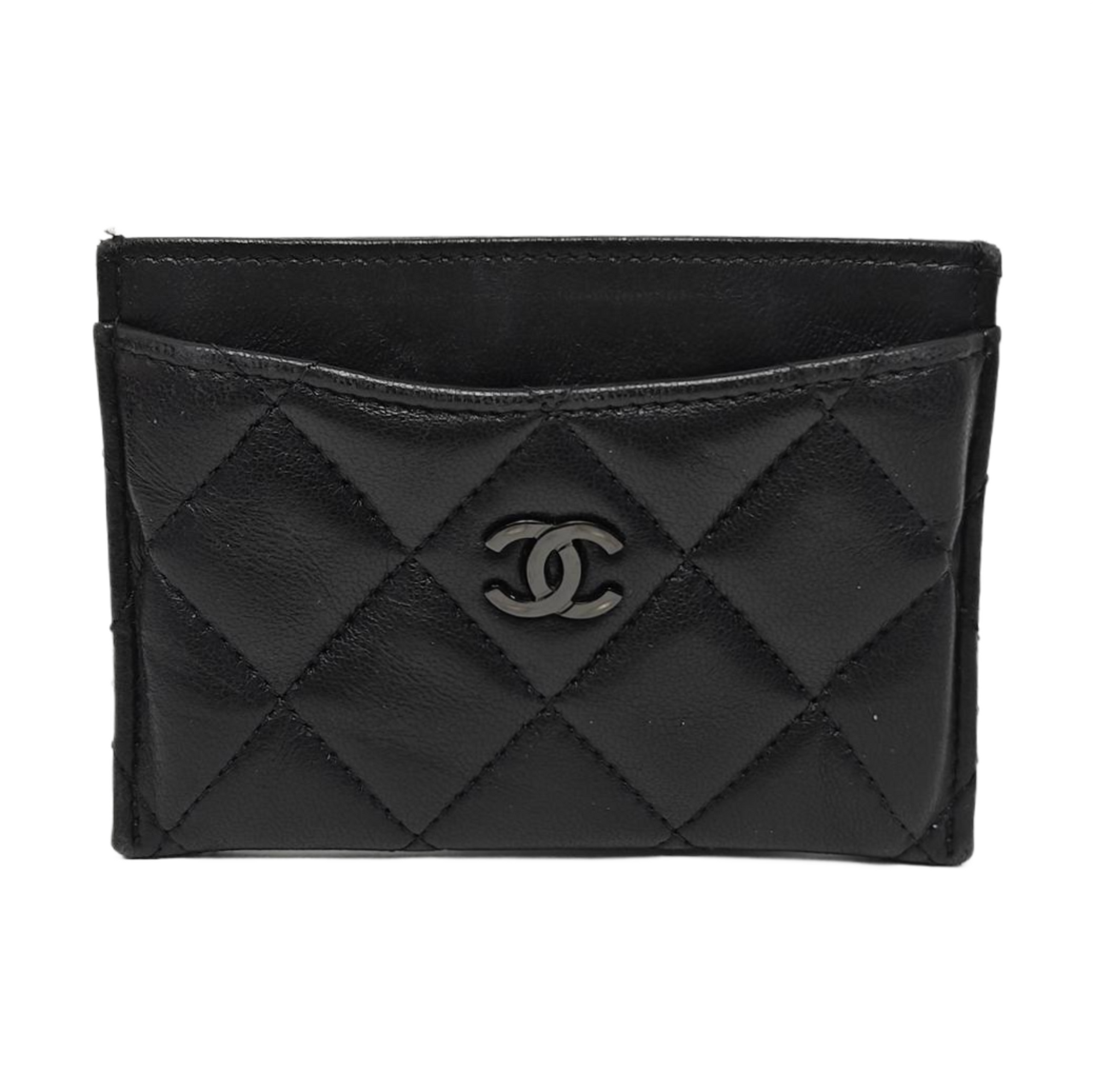 CLASSIC FLAP Quilted Lambskin Black Card Holder