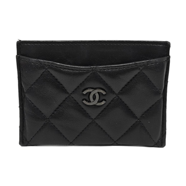 CLASSIC FLAP Quilted Lambskin Black Card Holder