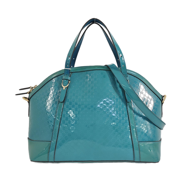 Monogram Patent Leather Shoulder Bag Blue