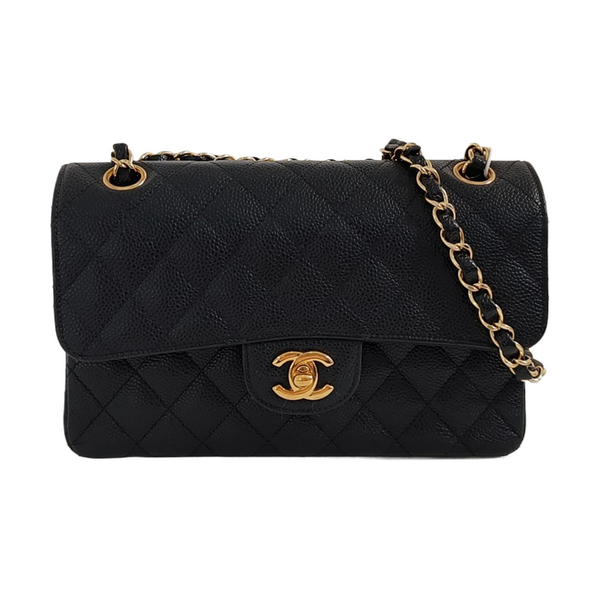 CLASSIC FLAP Small Quilted Grained Calfskin Black