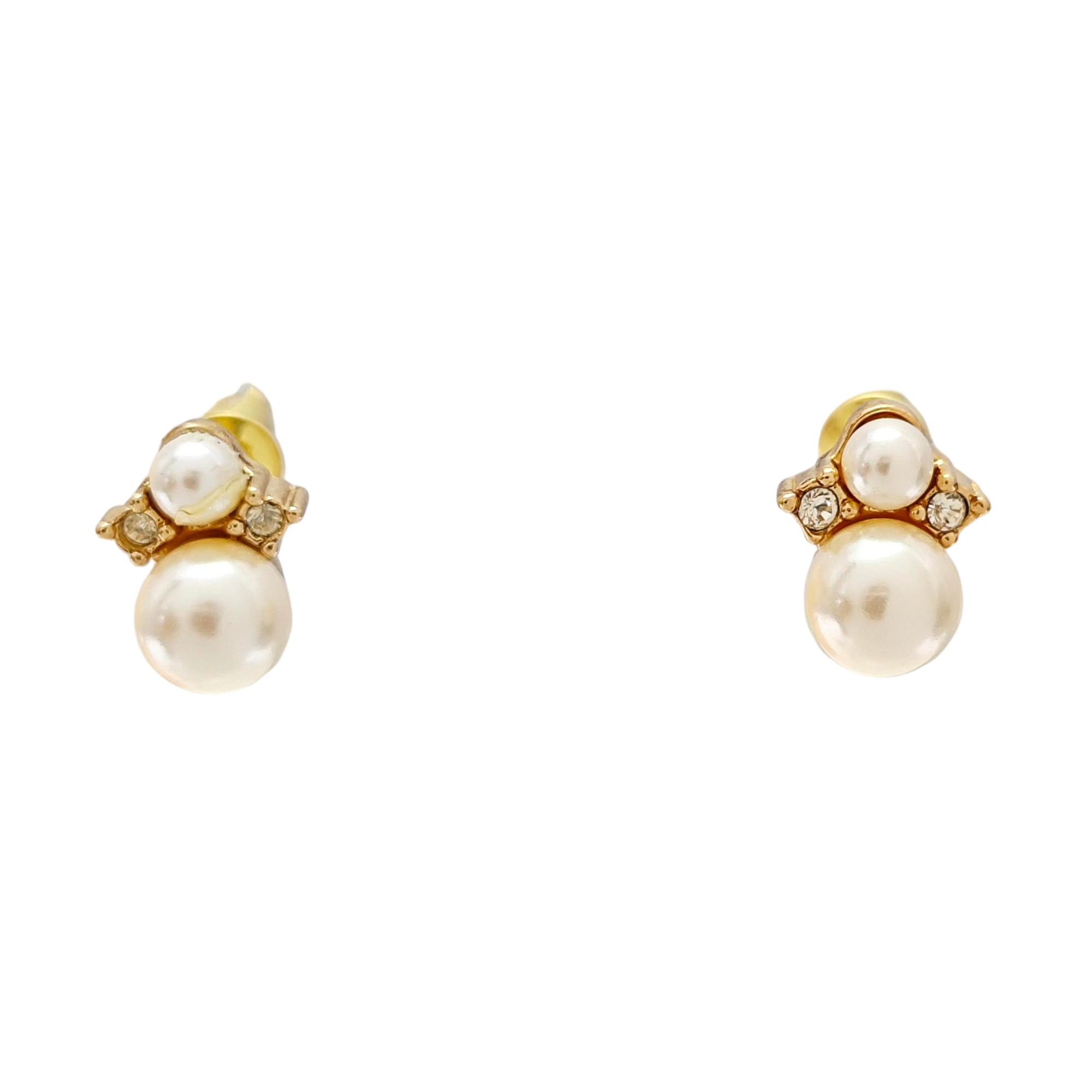 Metal White Stud Earrings