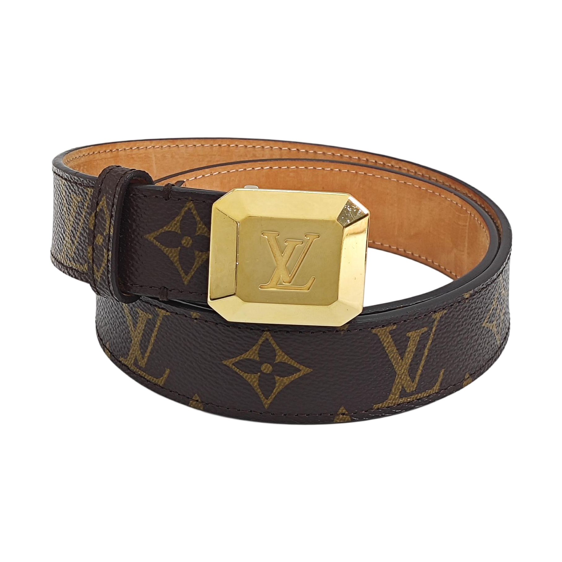 Coated Canvas Belt Brown