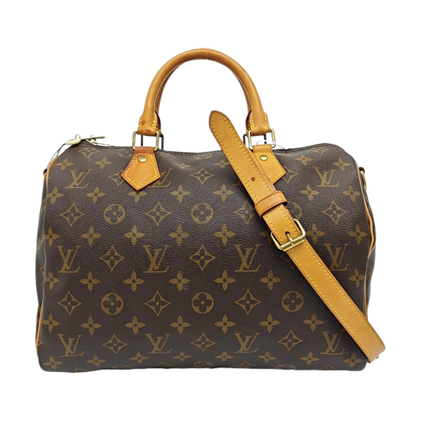 SPEEDY 30 Monogram Coated Canvas Brown