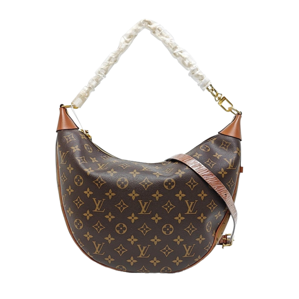 LOOP HOBO Monogram Coated Canvas Brown