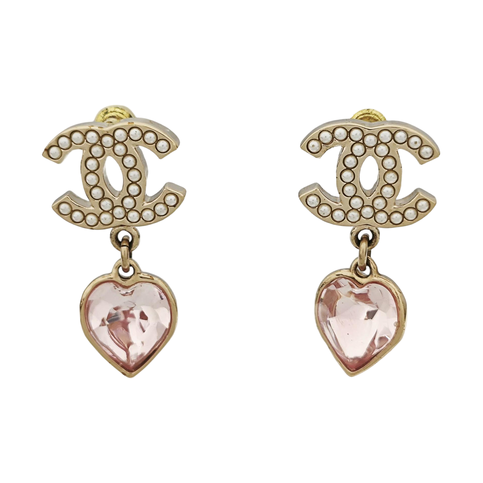 CC Logo Metal Gold Earrings