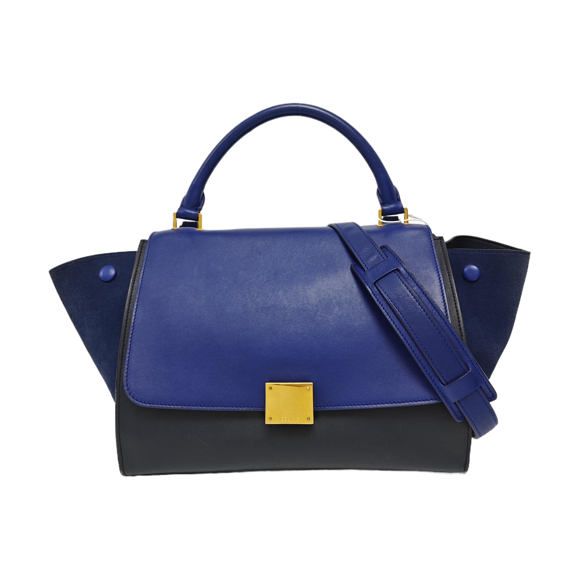 TRAPEZE Medium Calfskin Blue