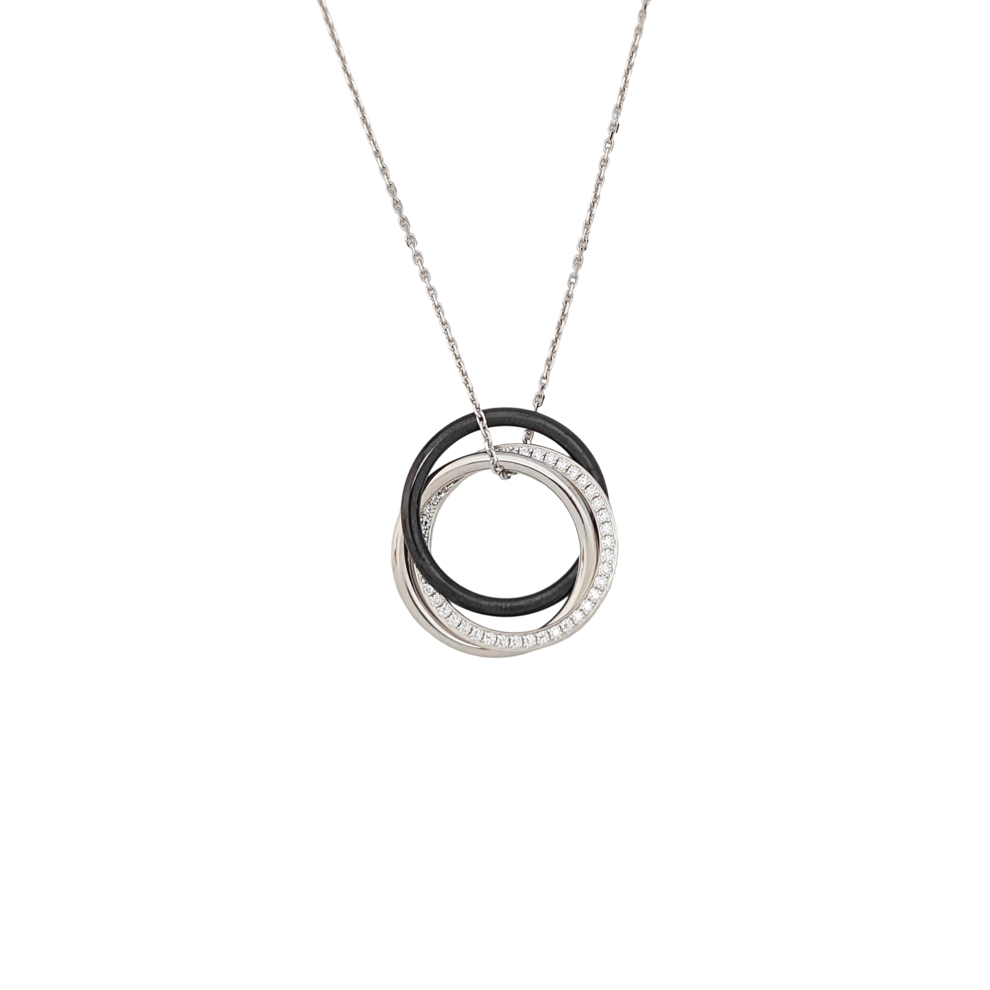 TRINITY 18k White Gold Silver Necklace