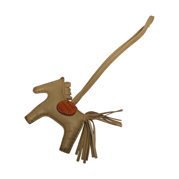 Leather Bag Charm Brown