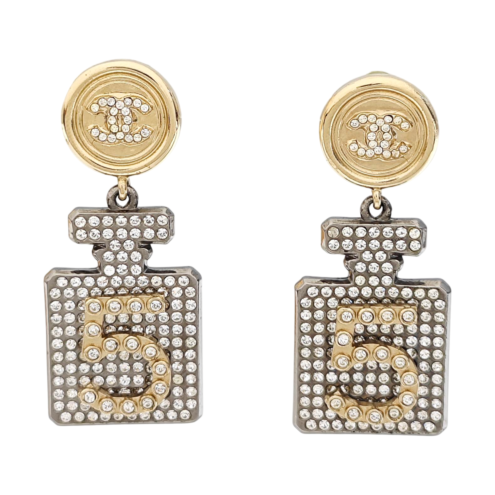 CC Logo Metal Gold Earrings