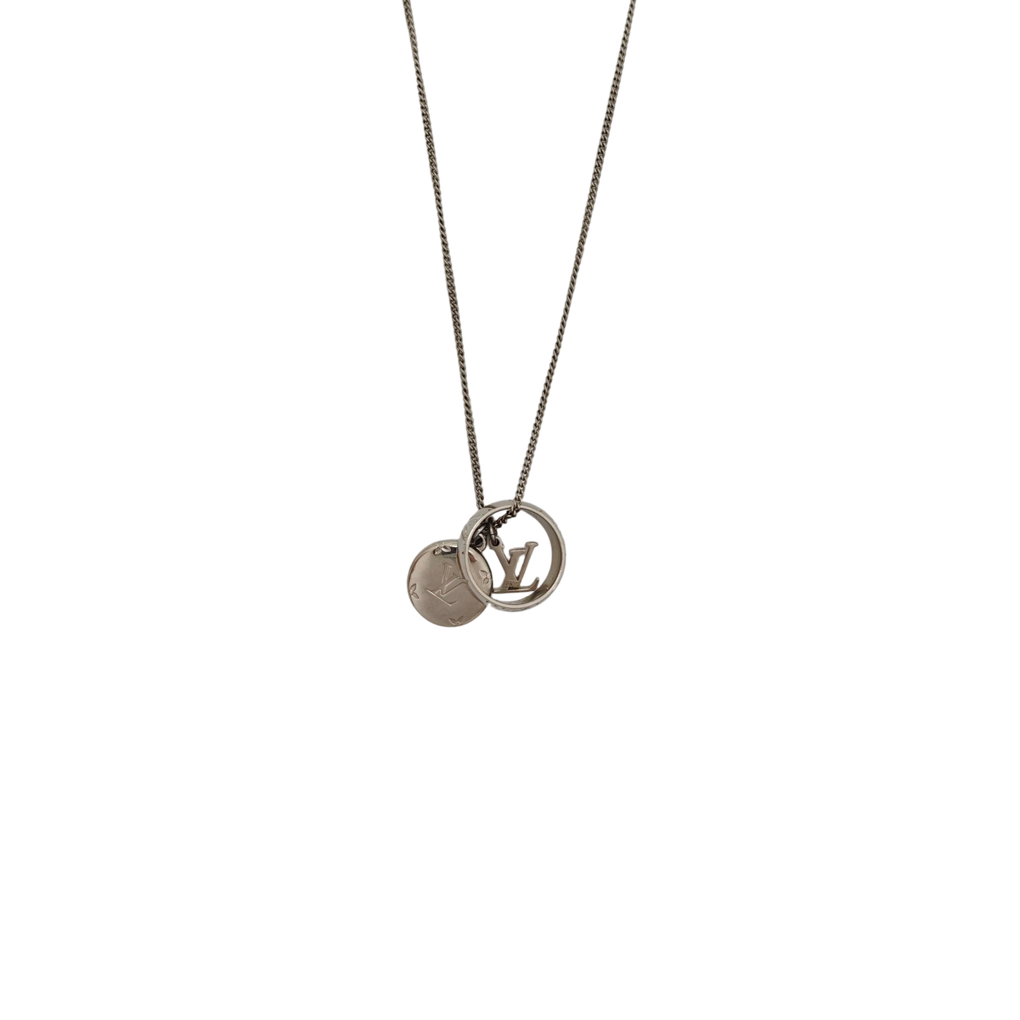 Monogram Metal Silver Necklace