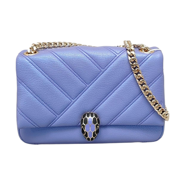 SERPENTI CABOCHON Small Quilted Lambskin Blue
