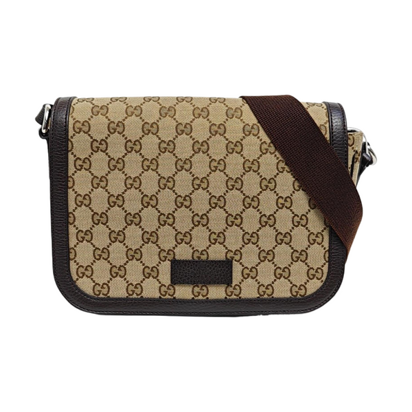 Monogram Canvas Shoulder Bag Brown