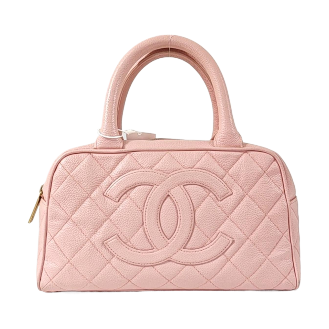 BOWLER Quilted Grained Calfskin Pink