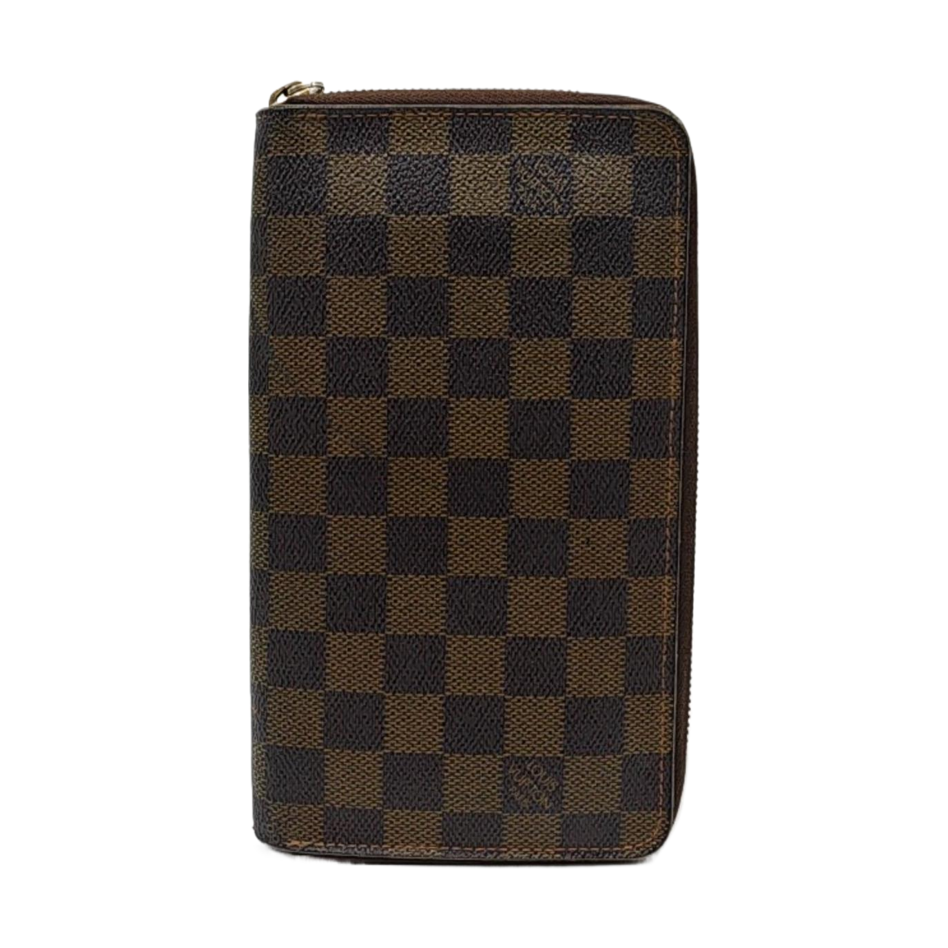 ZIPPY Damier Ebene Coated Canvas Brown Wallet