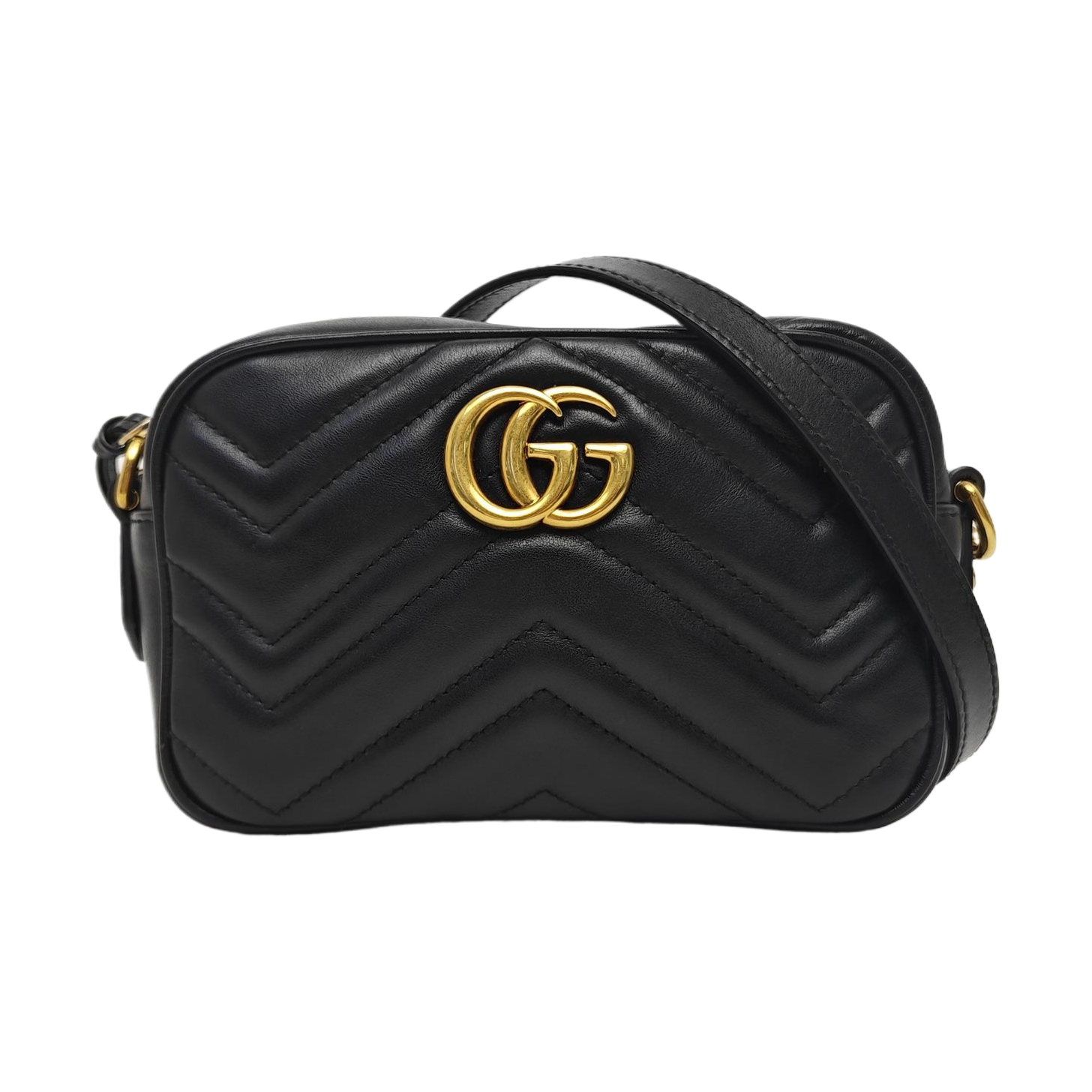 GG Marmont Mini Quilted Calfskin Black