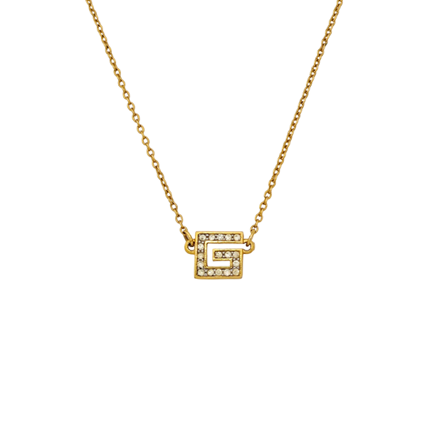 G Cube Metal Gold Necklace
