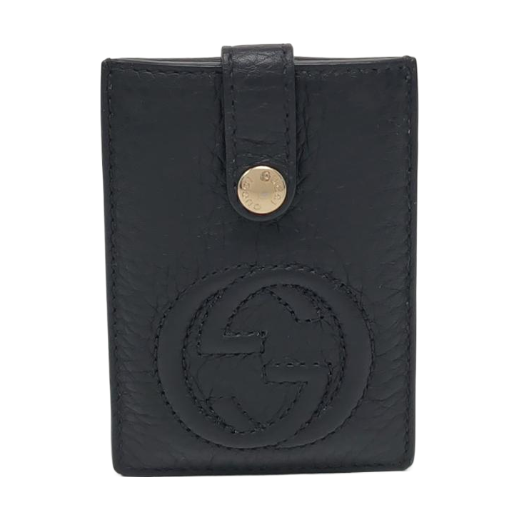 Quilted Calfskin Card Holder Black