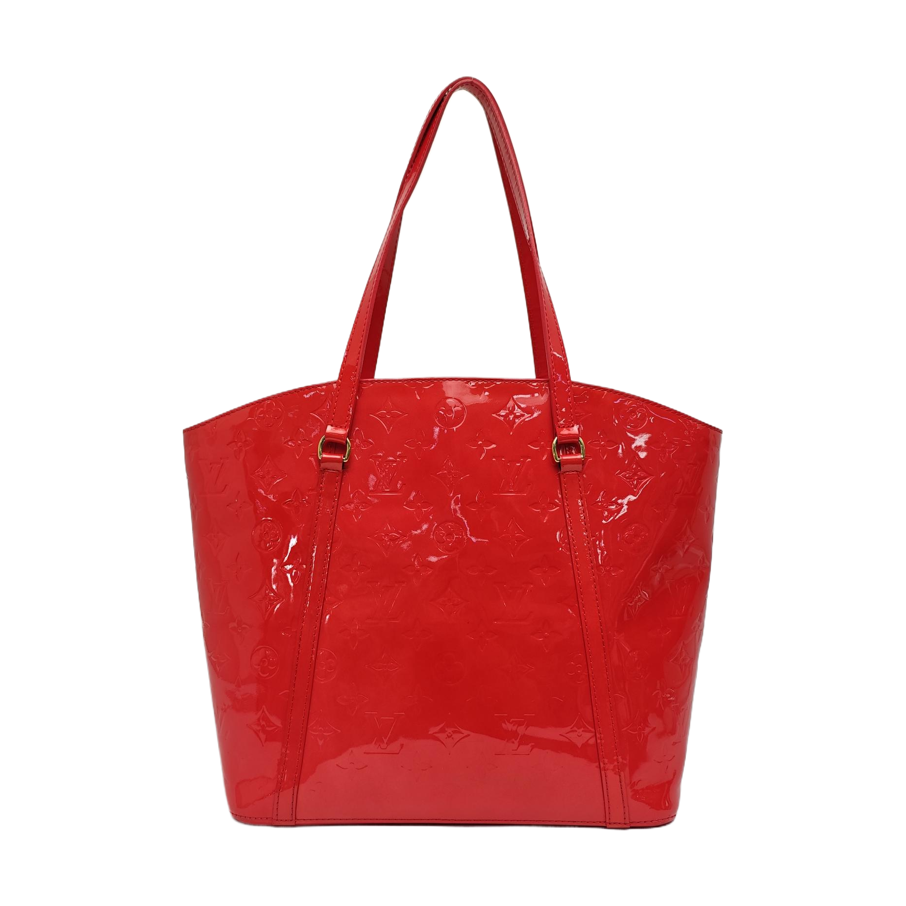 Monogram Patent Leather Tote Bag Red