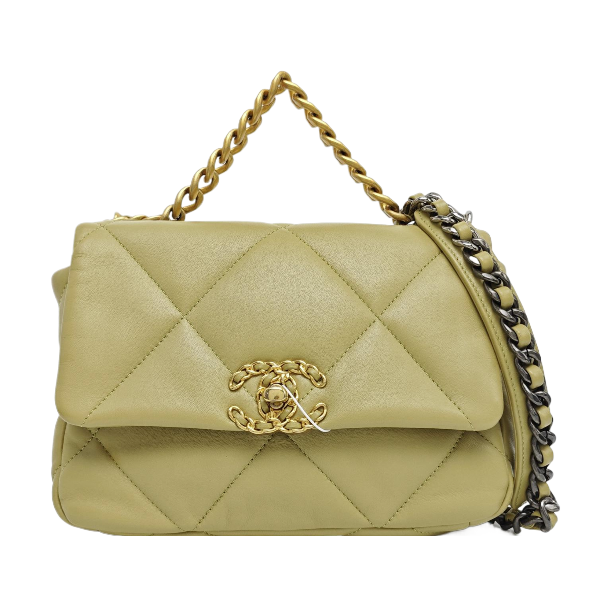 CHANEL 19 Small Quilted Lambskin Green