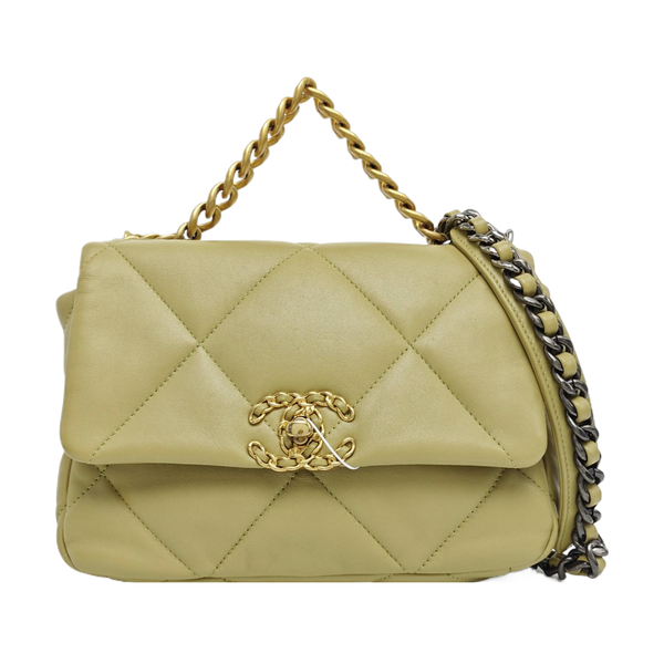CHANEL 19 Small Quilted Lambskin Green