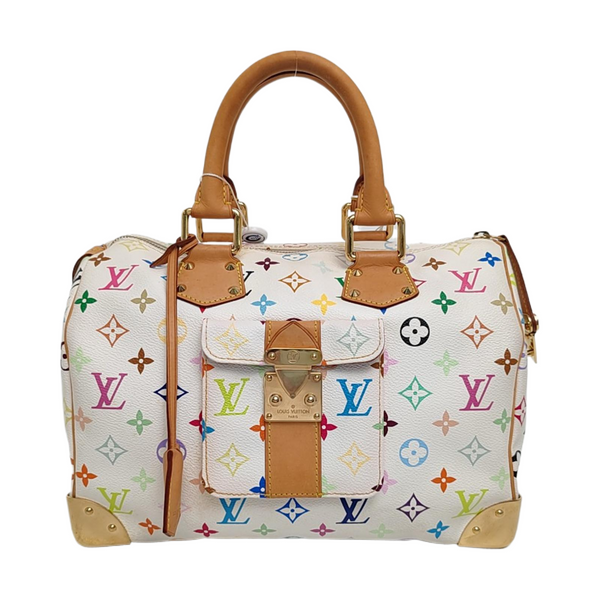 SPEEDY 30 Monogram Coated Canvas White