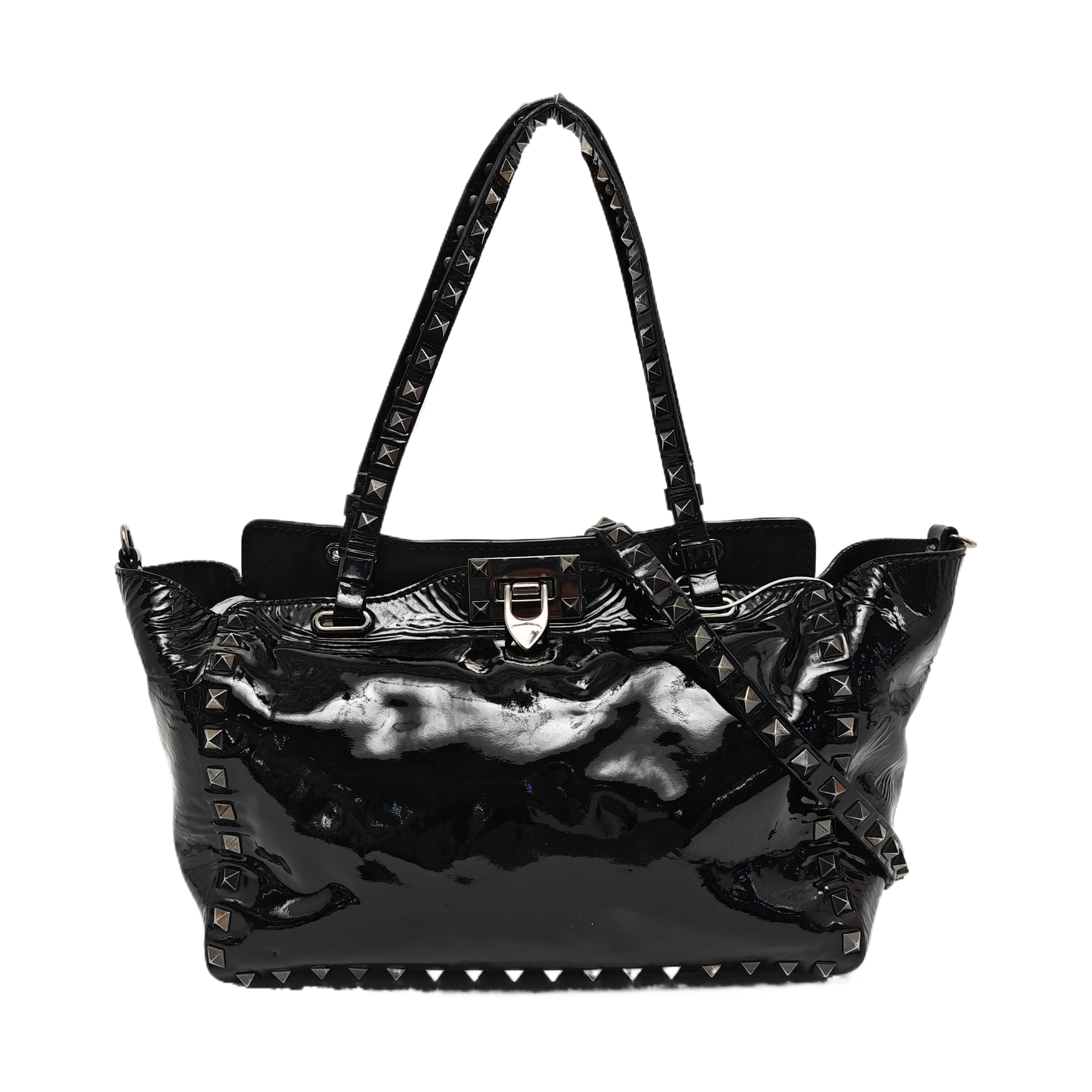 Rockstud Small Patent Leather Black