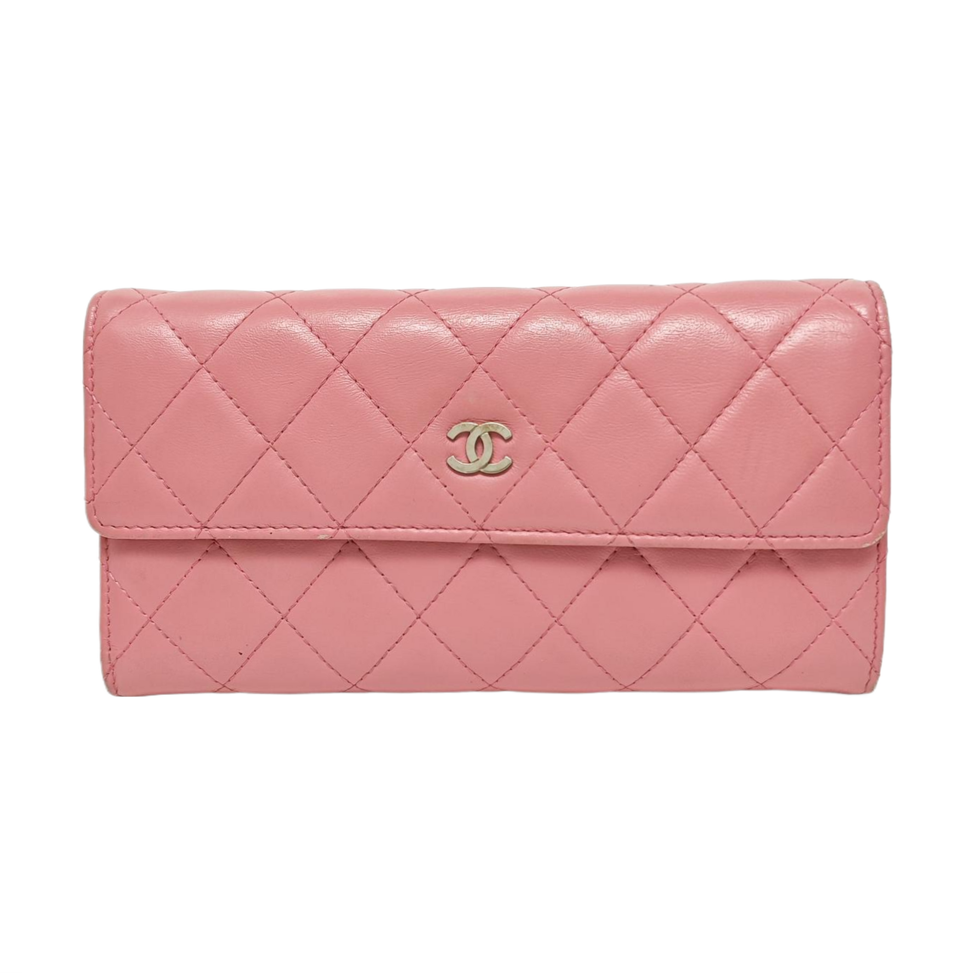 Quilted Lambskin Wallet Pink