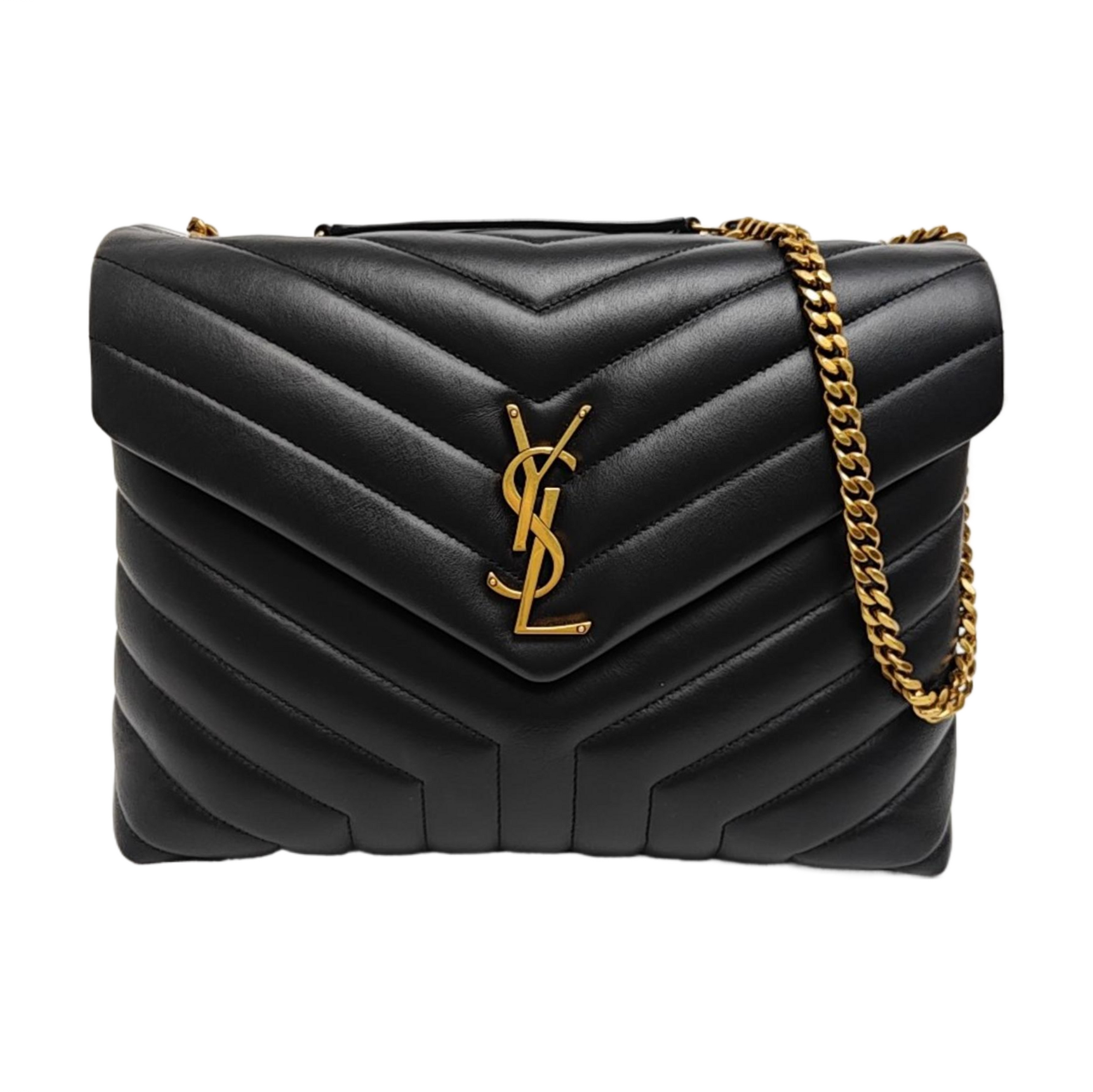 LOULOU Medium Quilted Calfskin Black