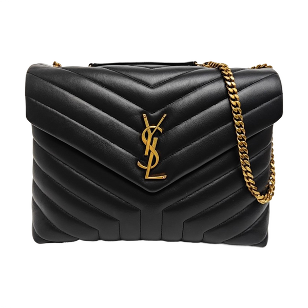 LOULOU Medium Quilted Calfskin Black