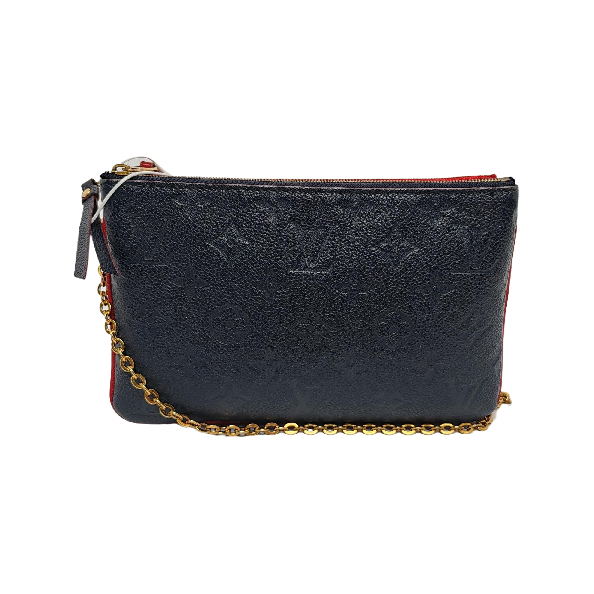 DOUBLE ZIP Monogram Calfskin Blue