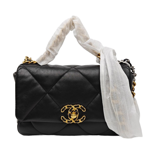 CHANEL 19 Small Quilted Lambskin Black